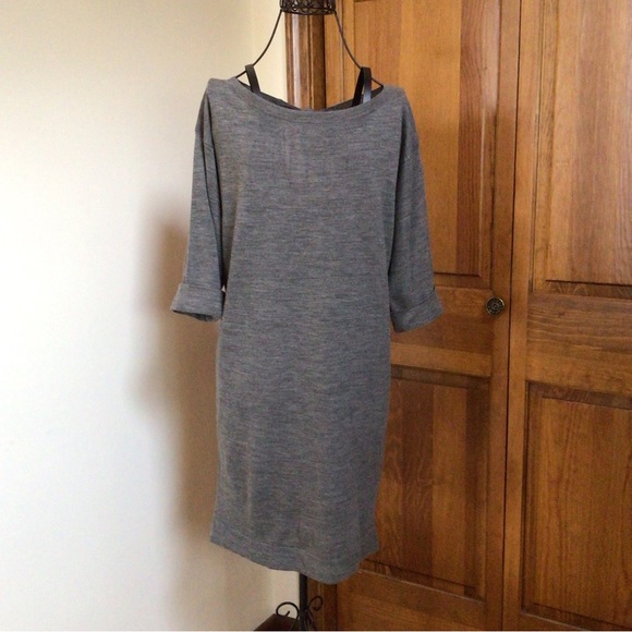 Club Monaco Wool Dress with silk ties at back, Size Small, Grey - Picture 2 of 7